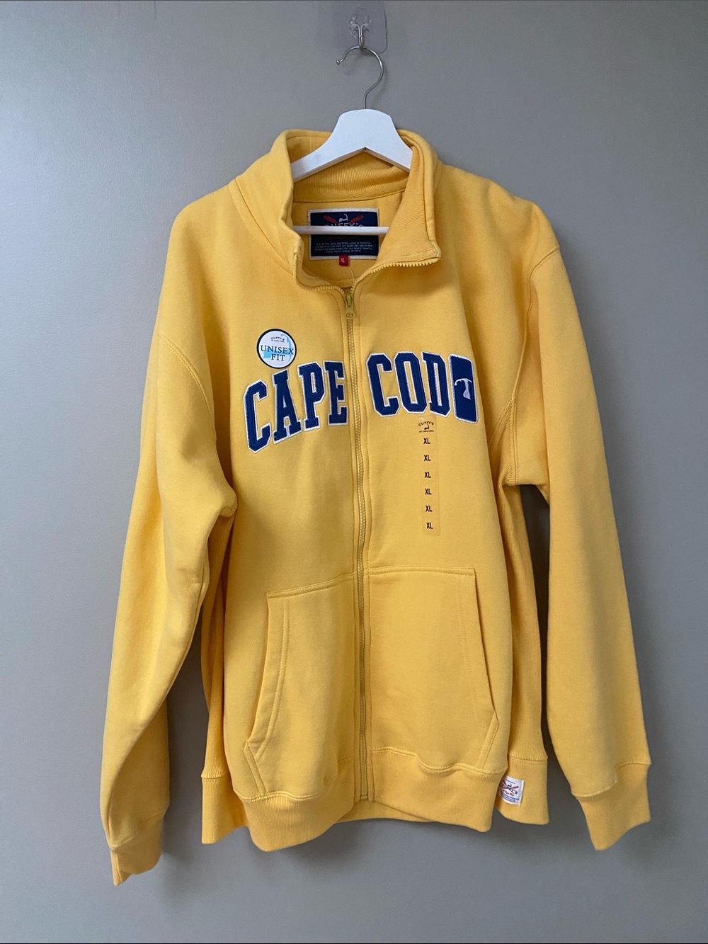 Cuffy’s Cape Cod Yellow Zip-Up Jacket size XL